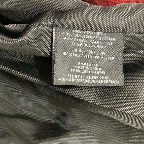 Steve Madden Red and Black Wool Blend Wrap Coat - Picture 10 of 14